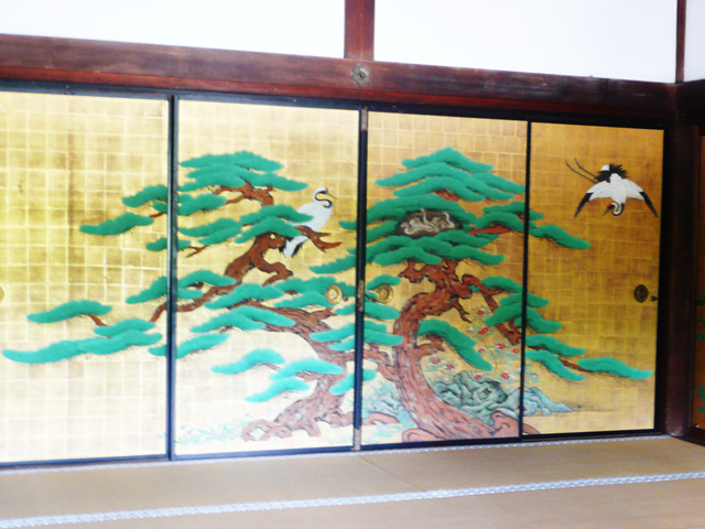狩野山楽松と鶴