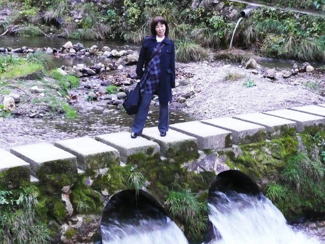 滝壺下流の橋